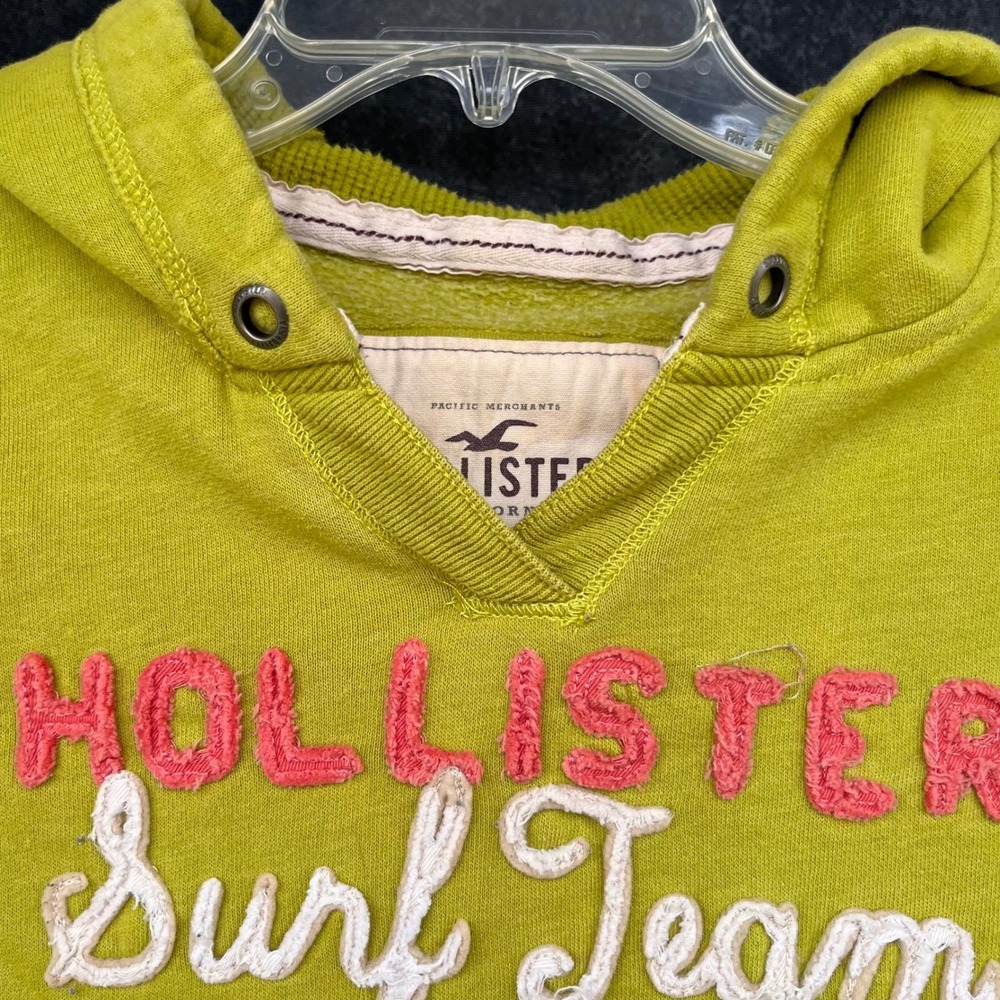 Hollister Vintage Y2K Coconut Girl Hoodie‎ Lime Green Pullover Waffle Hood Small - Picture 4 of 7